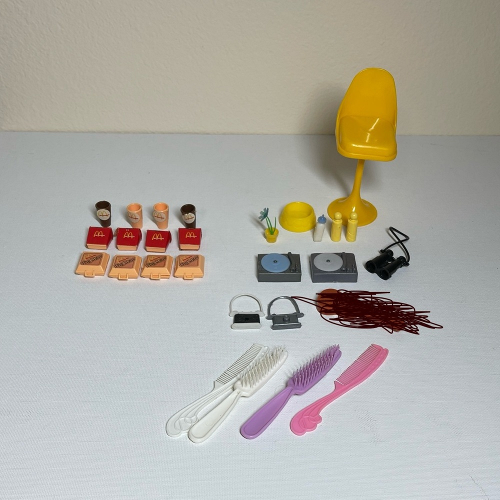 Vintage Barbie McDonald's Toy Set with various Accessories